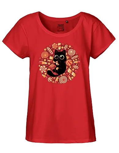 Kitty Candyland - cat, katze, candy, Candycorn - Fairtrade Girl Shirt
