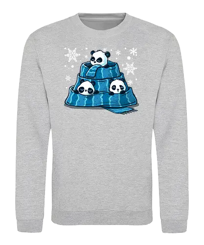 Winter Pandas - panda, winter, schal, kalt - Sweatshirt