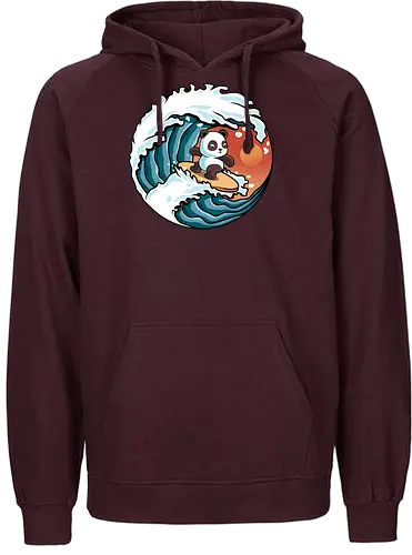 Surfing Panda - panda, Surfing, wave, welle - Fairtrade Hoodie
