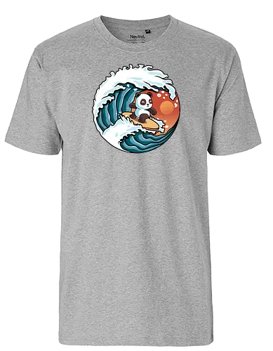 Surfing Panda - panda, Surfing, wave, welle - Fairtrade T-Shirt