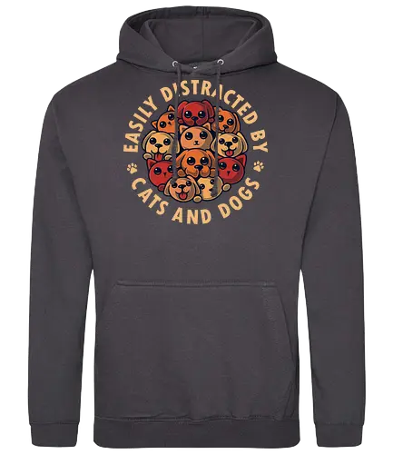 sily Distracted by Cats & Dogs - dogs, Cats - Standard Hoodie