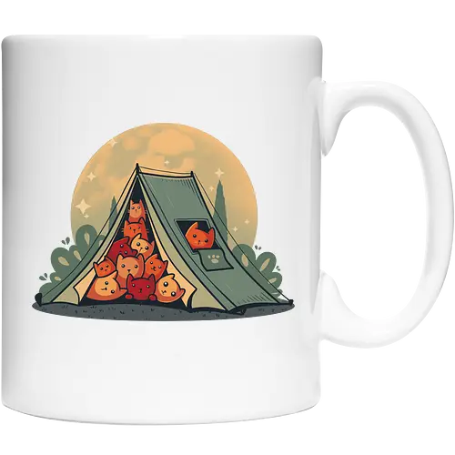 Cat Camping - camping, Cats, kitten, wilderConsoles - Keramiktasse