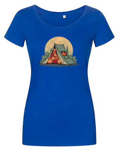 Cat Camping - camping, Cats, kitten, wilderConsoles - Damen T-Shirt