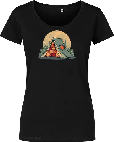 Cat Camping - camping, Cats, kitten, wilderConsoles - Damen T-Shirt
