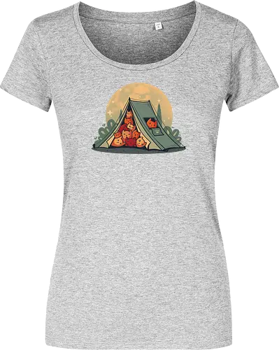 Cat Camping - camping, Cats, kitten, wilderConsoles - Damen T-Shirt