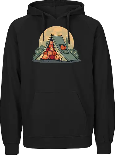 Cat Camping - camping, Cats, kitten, wilderConsoles - Fairtrade Hoodie