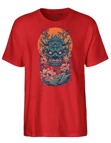 Oni and Flowers - Flowers, oni, tree, butiful - Fairtrade T-Shirt