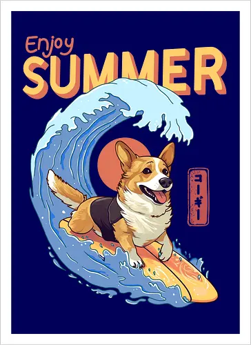 Corgi Enjoy Summer