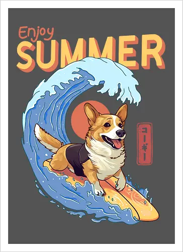 Corgi Enjoy Summer