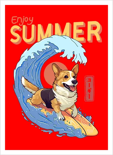 Corgi Enjoy Summer