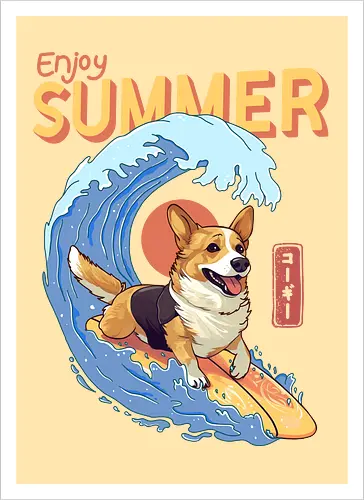 Corgi Enjoy Summer