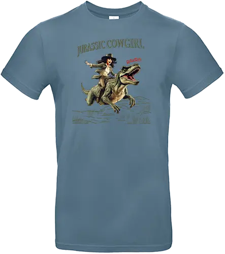 Jurassic Cowgirl - dino, dinosaurier, t-rex, cowboy, Cowgirl, jurassic - Standard T-Shirt