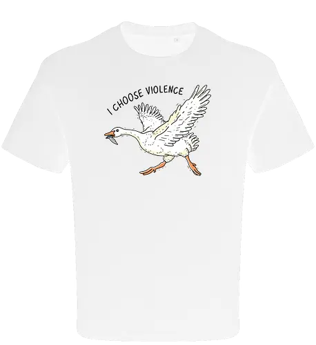 Goose Chooses Violence - goose, knife - Oversize T-Shirt