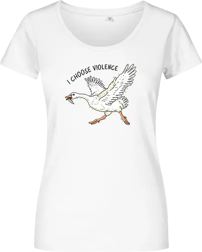 Goose Chooses Violence - goose, knife - Damen T-Shirt
