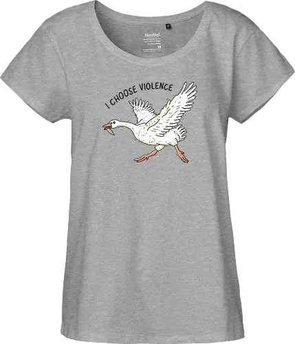 Goose Chooses Violence - goose, knife - Fairtrade Girl Shirt