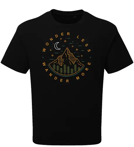 Wonder Less, Wander More - wandern, wonder, nature, outside - Oversize T-Shirt