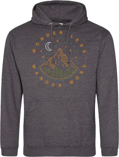 Wonder Less, Wander More - wandern, wonder, nature, outside - Standard Hoodie