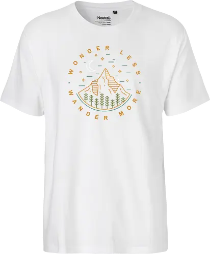 Wonder Less, Wander More - wandern, wonder, nature, outside - Fairtrade T-Shirt