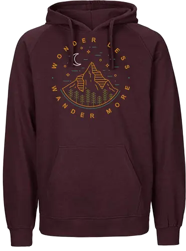 Wonder Less, Wander More - wandern, wonder, nature, outside - Fairtrade Hoodie