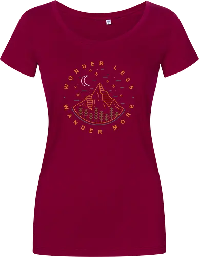 Wonder Less, Wander More - wandern, wonder, nature, outside - Damen T-Shirt