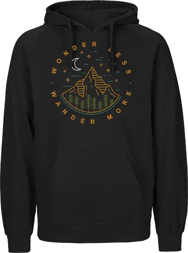 Wonder Less, Wander More - wandern, wonder, nature, outside - Fairtrade Hoodie