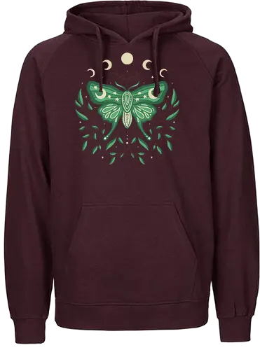 Celestial Moth Bloom - moth, Motte, Falter, mond, moon - Fairtrade Hoodie