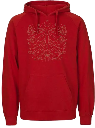 Moth Doodles - moon, moth, Falter, Motte - Fairtrade Hoodie