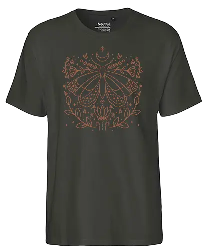 Moth Doodles - moon, moth, Falter, Motte - Fairtrade T-Shirt