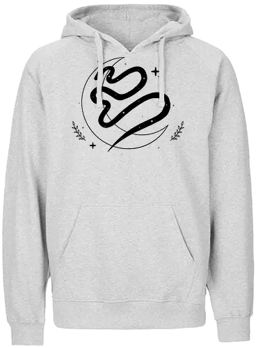 Celestial Serpent - snake, schlange, moon, mond - Fairtrade Hoodie