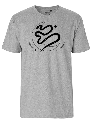 Celestial Serpent - snake, schlange, moon, mond - Fairtrade T-Shirt