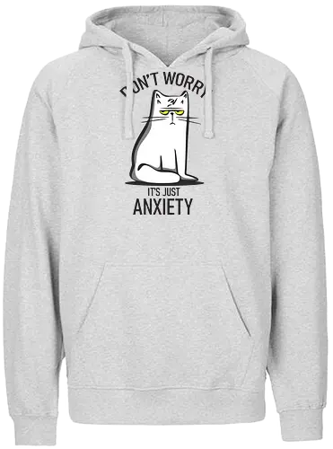 anxiety - cat, katze, anxiety - Fairtrade Hoodie