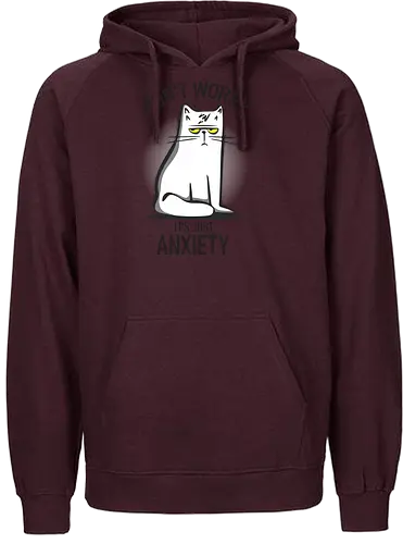 anxiety - cat, katze, anxiety - Fairtrade Hoodie