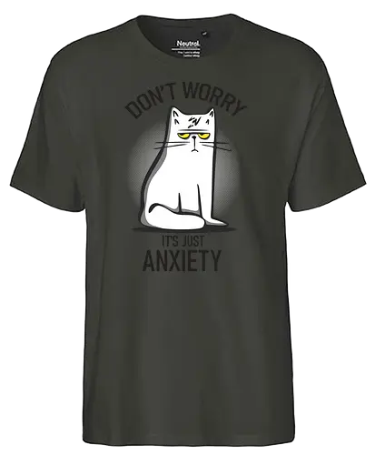 anxiety - cat, katze, anxiety - Fairtrade T-Shirt