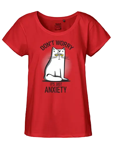 anxiety - cat, katze, anxiety - Fairtrade Girl Shirt