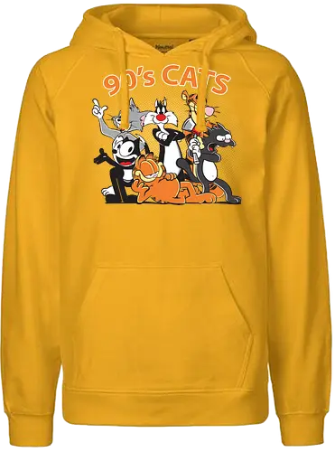 90s cats - neunziger, Katzen, tiger, serien - Fairtrade Hoodie