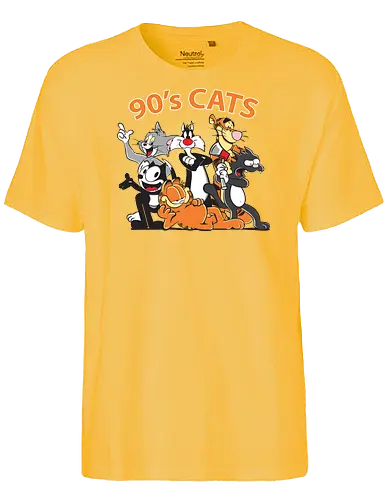 90s cats - neunziger, Katzen, tiger, serien - Fairtrade T-Shirt