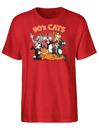 90s cats - neunziger, Katzen, tiger, serien - Fairtrade T-Shirt