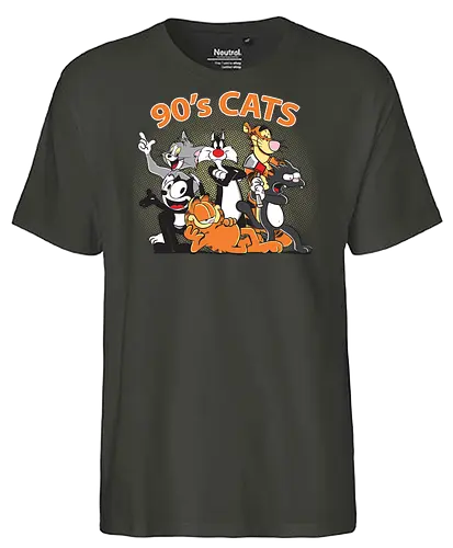 90s cats - neunziger, Katzen, tiger, serien - Fairtrade T-Shirt