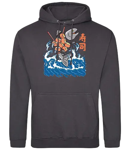 Salmon Sushi in the Wave - sushi, lachs, salmon, japan - Standard Hoodie