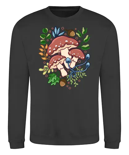 Mushroom and Floral - mushroom, pilz, plant, Floral - Sweatshirt
