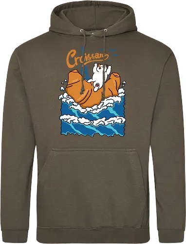 Croissant and Cat in the Wave