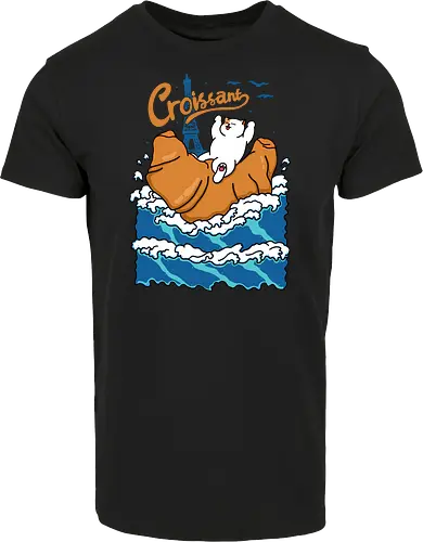 Croissant and Cat in the Wave