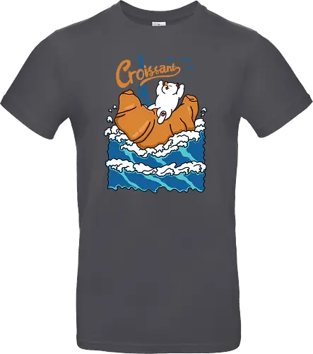 Croissant and Cat in the Wave