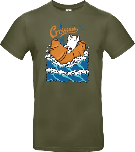 Croissant and Cat in the Wave