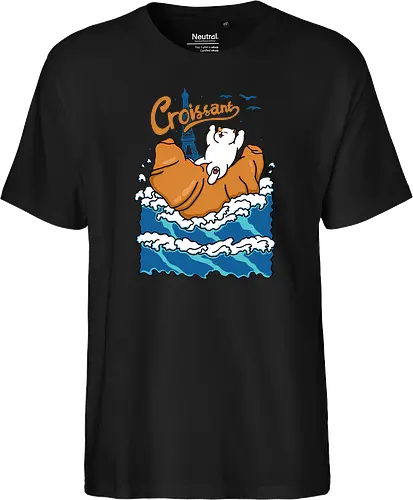 Croissant and Cat in the Wave