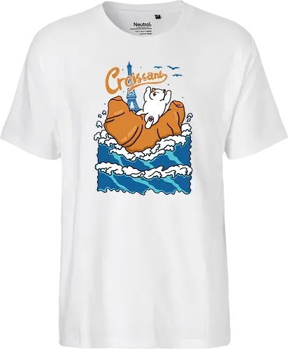 Croissant and Cat in the Wave