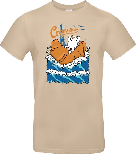 Croissant and Cat in the Wave