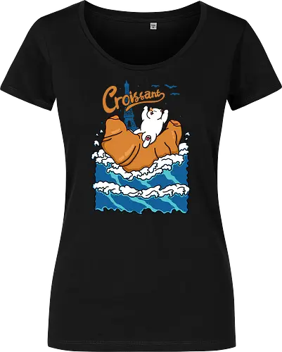 Croissant and Cat in the Wave