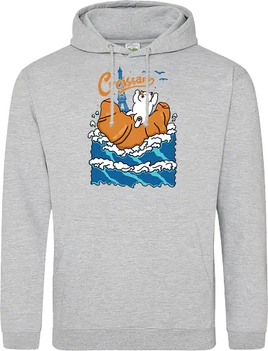 Croissant and Cat in the Wave