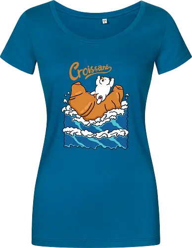 Croissant and Cat in the Wave